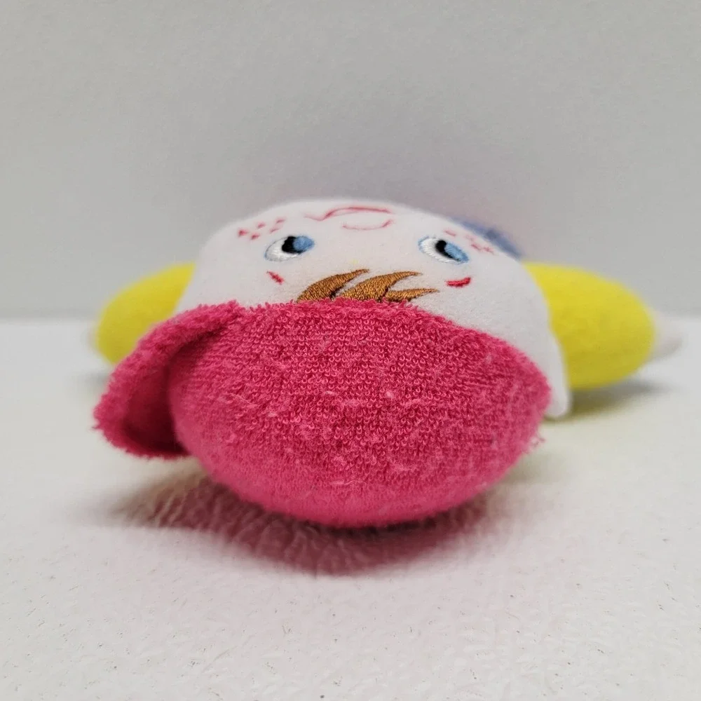 Terrycloth Boy Baby Doll Freckles Plush Rattle Yellow Pink Hat Blue Overalls